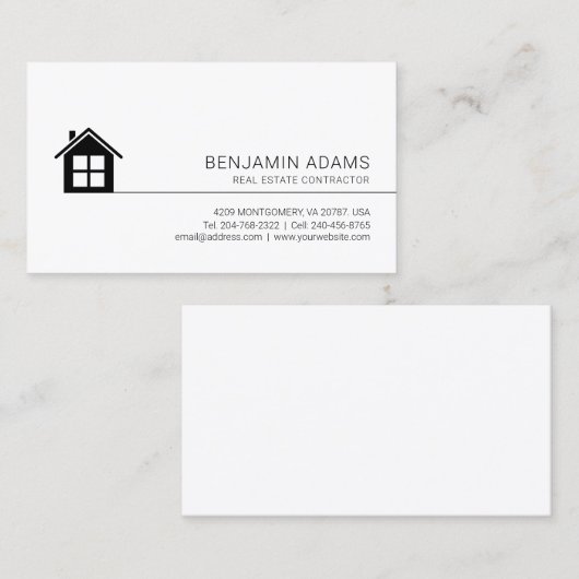 ミニマパーソナライズされたモダンリストプロフェッショナル 名刺 (正面/裏面)