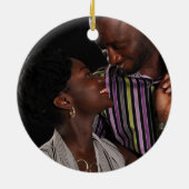 ミニマパーソナライズされたモダンリスト写真 セラミックオーナメント (裏面)