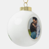 ミニマパーソナライズされたモダンリスト写真 セラミックボールオーナメント (左)