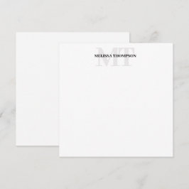ミニマパーソナライズされたモダンリスト・モノグラム ノートカード