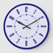 ミニマパーソナライズされたモダンリスト ラージ壁時計 (正面)