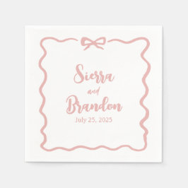 ミニマパーソナライズされたモダン結婚リスト スタンダードカクテルナプキン