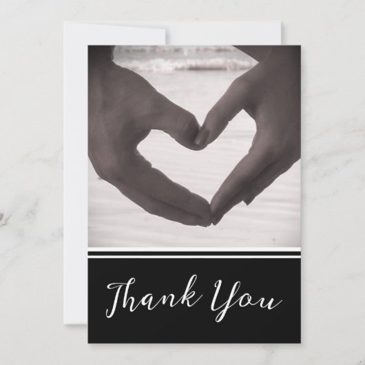 ミニマパーソナライズされたリストありがとう結婚カード サンキューカード (正面)