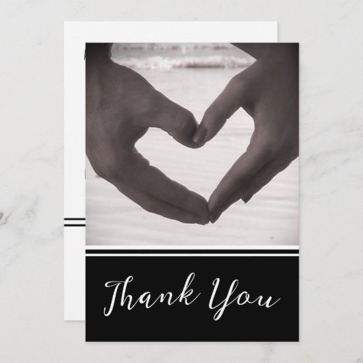 ミニマパーソナライズされたリストありがとう結婚カード サンキューカード (正面/裏面)