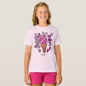 ミニマパーソナライズされたリストのアイスクリームデザイン Tシャツ (正面フル)
