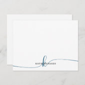 ミニマパーソナライズされたリストのネイビーブルーノートカード ノートカード (正面/裏面)