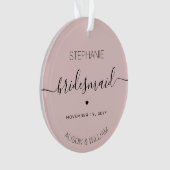 ミニマパーソナライズされたリストのブライドメイドカスタム贈呈 オーナメント (正面)