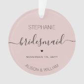 ミニマパーソナライズされたリストのブライドメイドカスタム贈呈 オーナメント (正面)