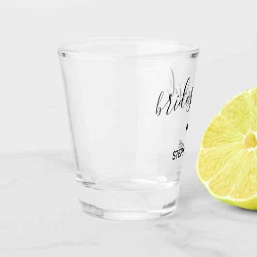 ミニマパーソナライズされたリストのブライドメイドカスタム贈呈 ショットグラス (左)