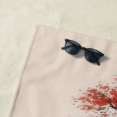 ミニマパーソナライズされたリストの日本の海岸線 ビーチタオル (インサイチュ)