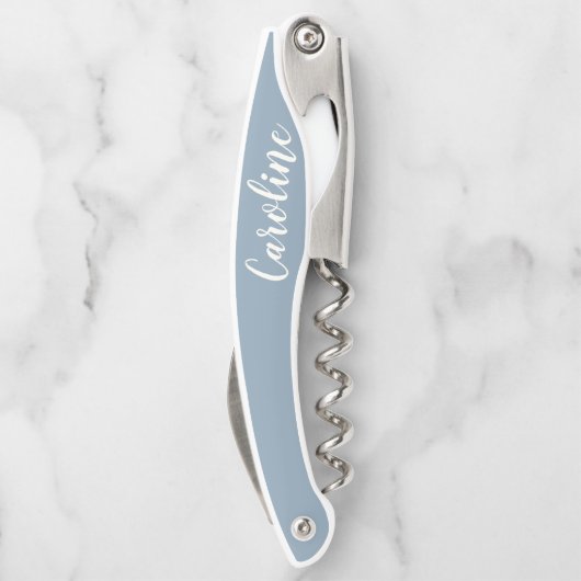 ミニマパーソナライズされたリストの書道名（青）  ソムリエナイフ (裏面)