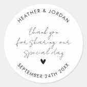 ミニマパーソナライズされたリストの結婚お願い ラウンドシール (正面)