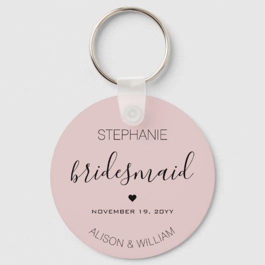 ミニマパーソナライズされたリストの花嫁のカスタムプレゼント キーホルダー (正面)