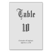ミニマパーソナライズされたリストエレガント新聞スタイル テーブルナンバー (正面)