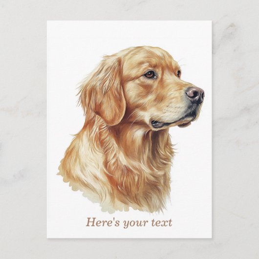 ミニマパーソナライズされたリストゴールデンレトリバー ポストカード (正面)