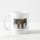 ミニマパーソナライズされたリストシンプルのスキャロプ写真 コーヒーマグカップ (左)