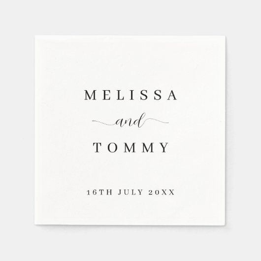 ミニマパーソナライズされたリストシンプルスタイルエレガント スタンダードカクテルナプキン (正面)