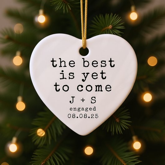 ミニマパーソナライズされたリストタイポグラフィ婚約した セラミックオーナメント