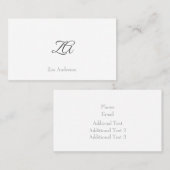 ミニマパーソナライズされたリストデザイン白の背景 名刺 (正面/裏面)