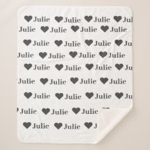 ミニマパーソナライズされたリストハート毛布