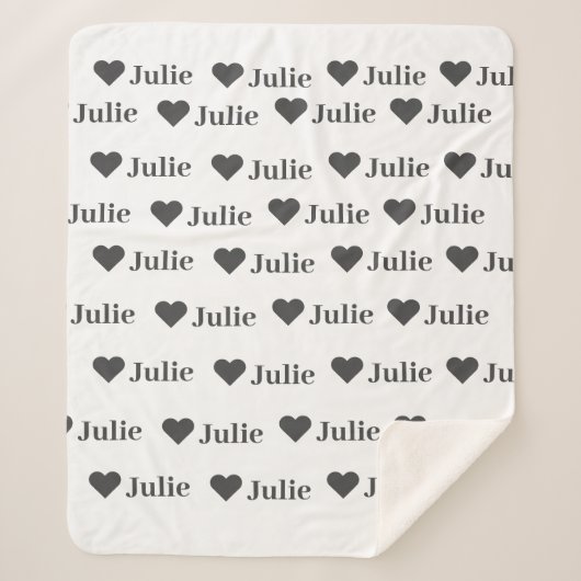 ミニマパーソナライズされたリストハート毛布 シェルパブランケット (正面)