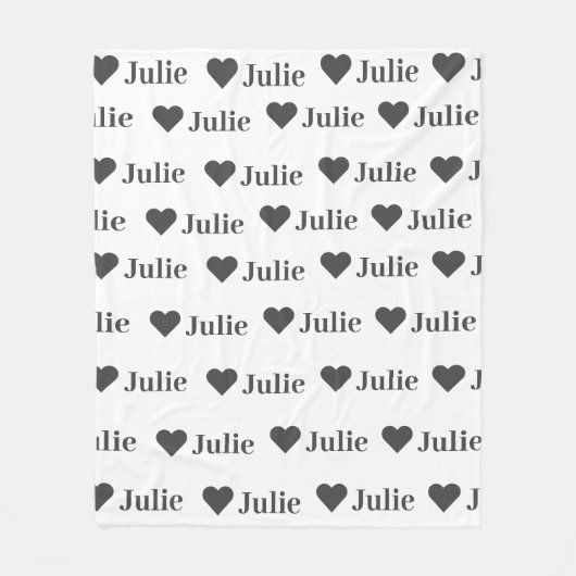 ミニマパーソナライズされたリストハート毛布 フリースブランケット (正面)