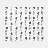 ミニマパーソナライズされたリストハート毛布 フリースブランケット (正面(横))