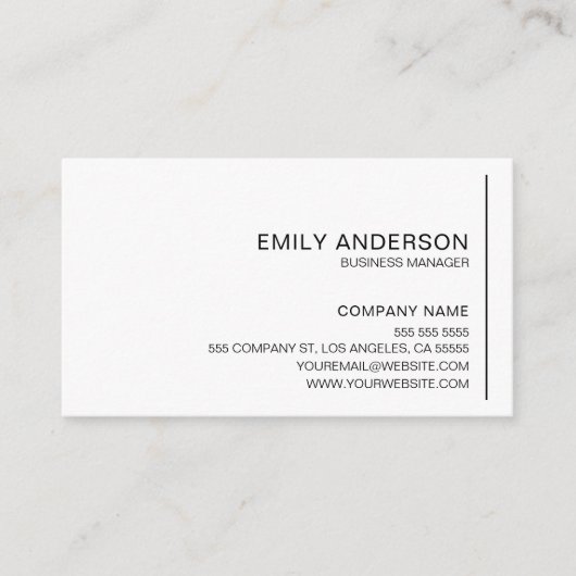 ミニマパーソナライズされたリストプロフェッショナル名刺 名刺 (正面)