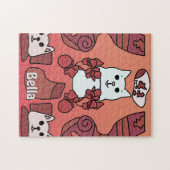 ミニマパーソナライズされたリストホリデーキャッツストッキング ジグソーパズル (横)