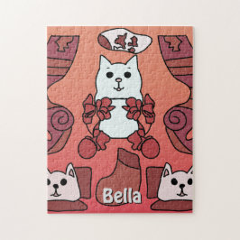 ミニマパーソナライズされたリストホリデーキャッツストッキング ジグソーパズル