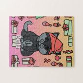 ミニマパーソナライズされたリストホリデーキャットズギフトスクエア ジグソーパズル (横)