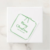 ミニマパーソナライズされたリストボウデザインクリスマスパーティー フェイバータグ (インサイチュ)