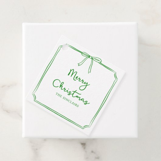 ミニマパーソナライズされたリストボウデザインクリスマスパーティー フェイバータグ (インサイチュ)