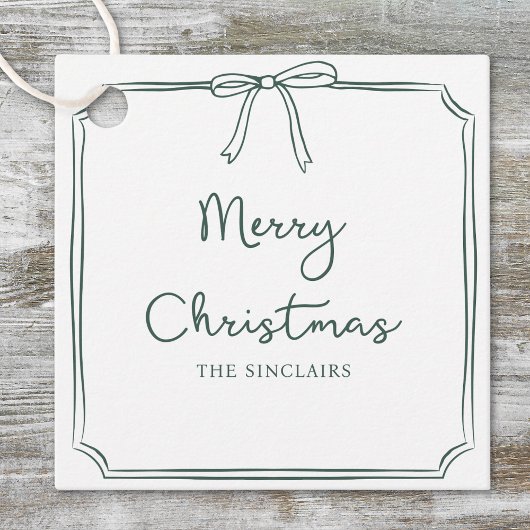 ミニマパーソナライズされたリストボウデザインクリスマスパーティー フェイバータグ