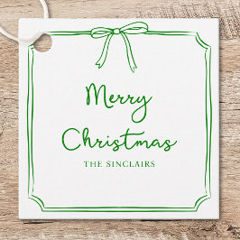 ミニマパーソナライズされたリストボウデザインクリスマスパーティー フェイバータグ