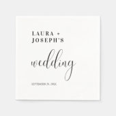 ミニマパーソナライズされたリストモダンエレガントな結婚式 スタンダードカクテルナプキン (正面)