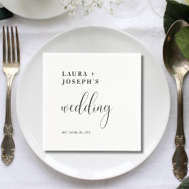 ミニマパーソナライズされたリストモダンエレガントな結婚式 スタンダードカクテルナプキン