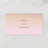ミニマパーソナライズされたリストモダンピーチファズ 名刺 (裏面)