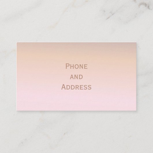 ミニマパーソナライズされたリストモダンピーチファズ 名刺 (裏面)