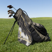 ミニマパーソナライズされたリストモダンブラック金ゴールド大理石 ゴルフタオル (グリーン)