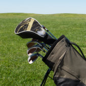 ミニマパーソナライズされたリストモダンブラック金ゴールド大理石 ゴルフヘッドカバー (インサイチュ)