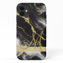 ミニマパーソナライズされたリストモダンブラック金ゴールド大理石