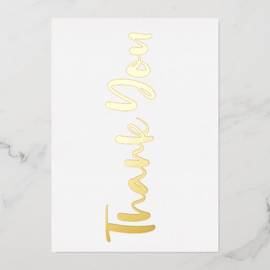 ミニマパーソナライズされたリストモダンホワイトありがとう 箔シーズンカード (正面)