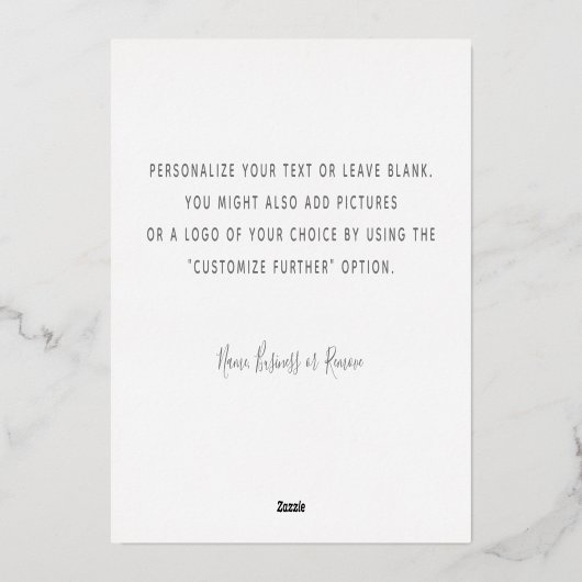 ミニマパーソナライズされたリストモダンホワイトありがとう 箔シーズンカード (裏面)