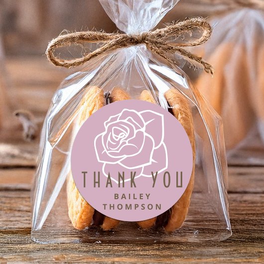 ミニマパーソナライズされたリストレトロピンクローズサンキュー ラウンドシール