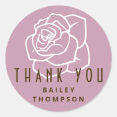 ミニマパーソナライズされたリストレトロピンクローズサンキュー ラウンドシール (正面)