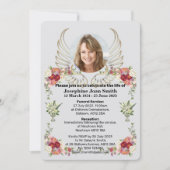 ミニマパーソナライズされたリスト写真葬儀招待状 招待状 (正面)