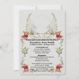 ミニマパーソナライズされたリスト写真葬儀招待状 招待状