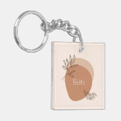 ミニマパーソナライズされたリスト抽象デザイン | キーホルダー (正面左)