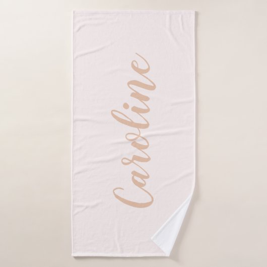 ミニマパーソナライズされたリスト書名赤面タン バスタオルセット (バスタオル)